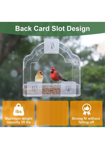 3 güçlü yapıştırıcı, şeffaf akrilik kuş evi ile dış şeffaf kuş pencere besleyici için pencere kuş besleyicileri (Yurt Dışından) indirimleri