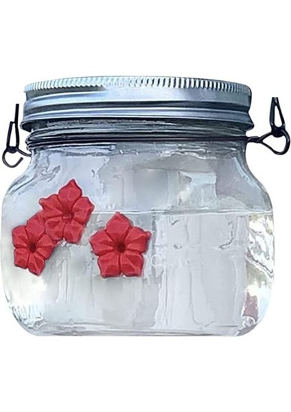 Açık havada asılı avlu bahçe dekorasyonu için çiçek besleme limanları ile 1 pack mason kavanoz kuş besleyici, kavanoz tipi (Yurt Dışından)