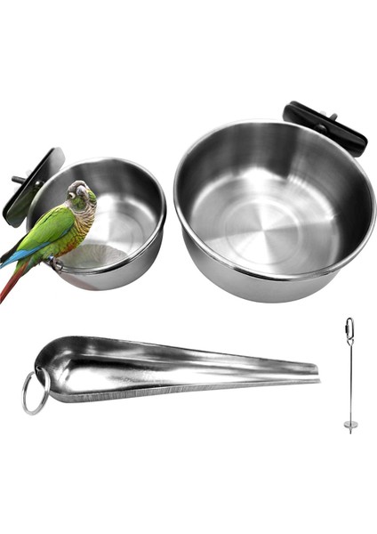 4 adet paslanmaz çelik kuş besleme kabı, kuş besleyici papağan gıda su kaseleri kelepçe, evcil hayvan kafesi bardak tutucu (Yurt Dışından)