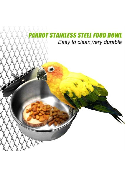 4 adet paslanmaz çelik kuş besleme kabı, kuş besleyici papağan gıda su kaseleri kelepçe, evcil hayvan kafesi bardak tutucu (Yurt Dışından) indirimleri