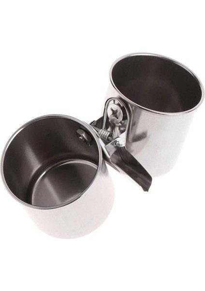 Paslanmaz çelik kuşlar papağan besleyici yuvarlak kuş evcil hayvan maması su besleme kasesi m (Yurt Dışından)