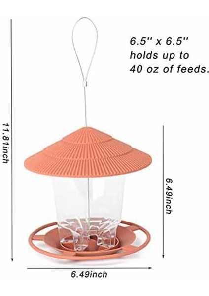 Yabani Kuş Besleyici, Squirrel geçirmez kuş besleyici dışında, Yuvarlak şekilli çatı yeşili olan yabani kuş besleyici asılı (Yurt Dışından) modelleri