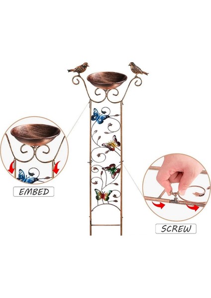 Açık Kuş Banyosu Kelebek Bahçesi Kafes Bahçesi Dekorasyon Metal Banyoları Bitki Tırmanma Çerçevesi (Yurt Dışından) modelleri