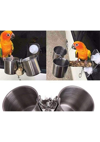 Paslanmaz çelik kuşlar papağan besleyici yuvarlak kuş evcil hayvan maması su besleme kasesi s (Yurt Dışından) modelleri
