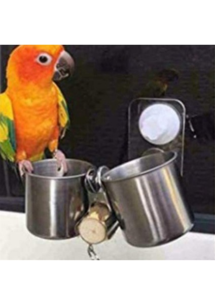 Paslanmaz çelik kuşlar papağan besleyici yuvarlak kuş evcil hayvan maması su besleme kasesi s (Yurt Dışından) fırsatları