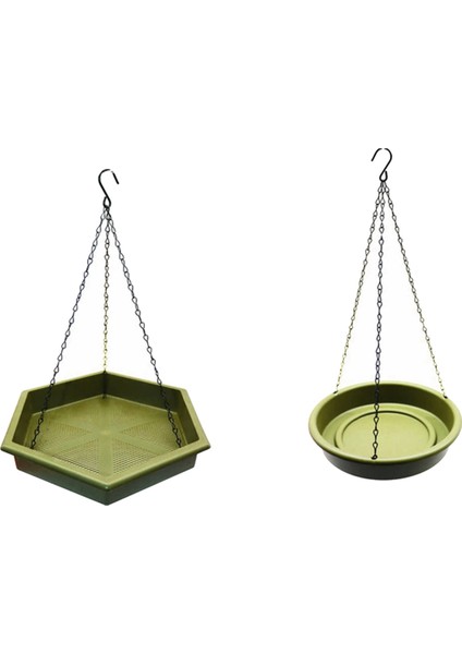 Asılı Kuş Besleyici Tepsisi Su Düzenli Plastik Kuş Banyosu Tepsisi ve Besleyici Dışarı için Yok Kuş Besleyici Askı (Yurt Dışından)