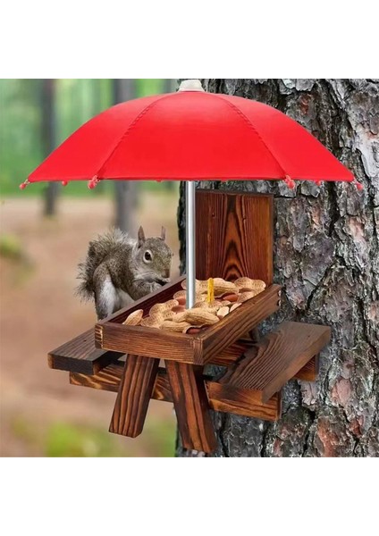 Ahşap sincap besleyici kuş evcil hayvan yemek masası tezgah asılı besleme masası mini şemsiye süslemeler (Yurt Dışından) fiyatları