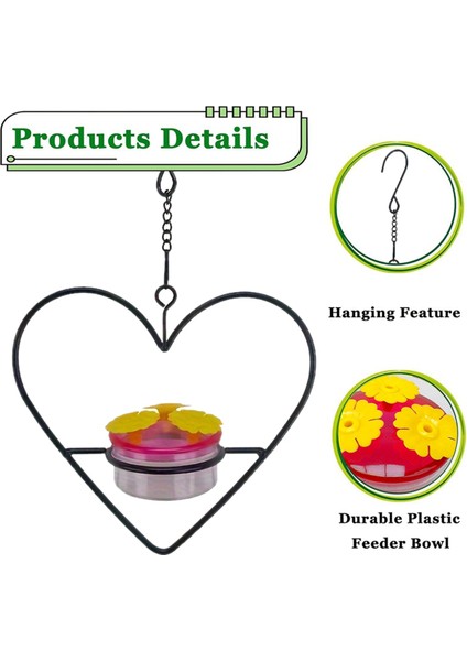 3 adet Hakkalaşım Besleyici, İstiflenebilir Asma Humming Kuş Besleyici Metal Çerçeve ve Kırmızı Plastik Kase Dairesel (Yurt Dışından) fırsatları