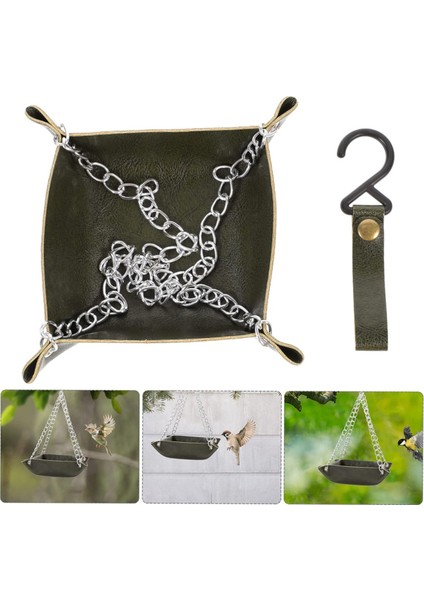 Kuş besleyici tepsisi asılı kuş su tepsisi bahçe kuş besleyici açık veranda asılı kuş besleyici yeşil (Yurt Dışından) indirimleri