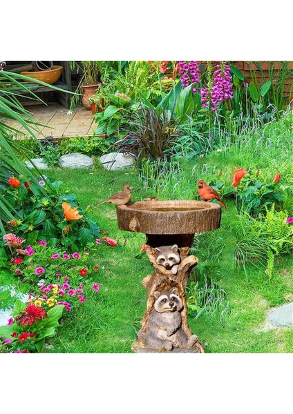 Reçine heykel kuş besleyicileri, oyma reçine kuş banyosu, açık ev el sanatları reçine avlu çim süslemeleri dekor heykel a (Yurt Dışından) modelleri