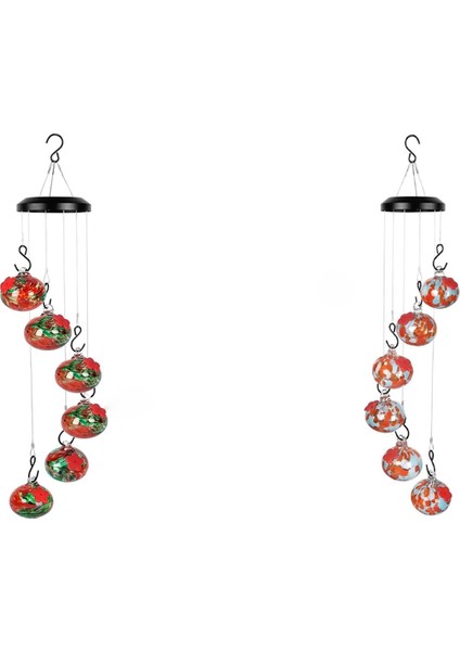 Büyüleyici rüzgar çanları dış mekan için kuş besleyicileri, dış bahçe dekoru için kuş besleyici topu kırmızı+turuncu (Yurt Dışından)