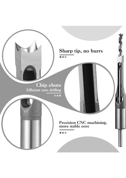 Kare Delik Matkap Bitleri Adaptörü ve Kare Delik Matkap Bit Seti Matkap Pres Içi Boş Kepçel (Yurt Dışından) fırsatları