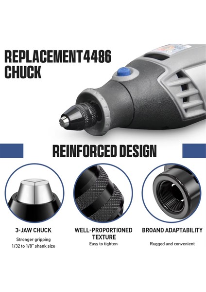 Anahtarsız Chuck1/32 Inç Ila 1/8inch Değiştirme 4486 ve 4485 Matkap Anahtarsız Chuck Shank Rotary Aracı Hızlı Değişiklik Adaptör Kiti (Yurt Dışından) fiyatları