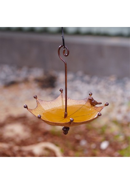 Şemsiye şeklindeki kuş oluğu, açık hava için asılı kuş besleyici tepsisi metal kuş banyosu göleti veya içen (Yurt Dışından) fiyatları