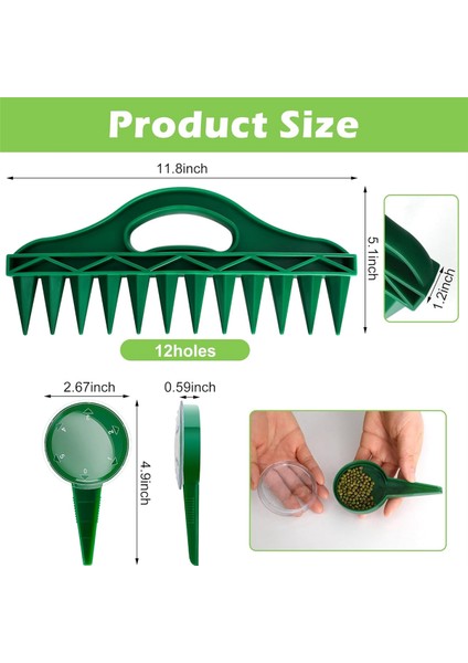 12 Delik Tohum -In Toprak Ekici - Tohum ve Ampul Ekmek Için Ayarlanabilir Tohum Dağıtıcı ile Bahçe Tohumu Aralayıcı (Yurt Dışından) indirimleri