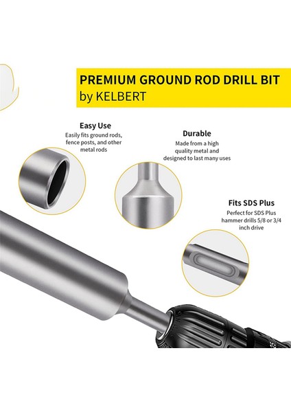 Sds-Plus Toprak Çubuk Sürücüsü 5/8 Inç ve 3/4 Inç Toprak Çubukları Tüm Sds Için Harika Plus Hammer Matkaplar Çelik 2 Adet (Yurt Dışından) indirimleri