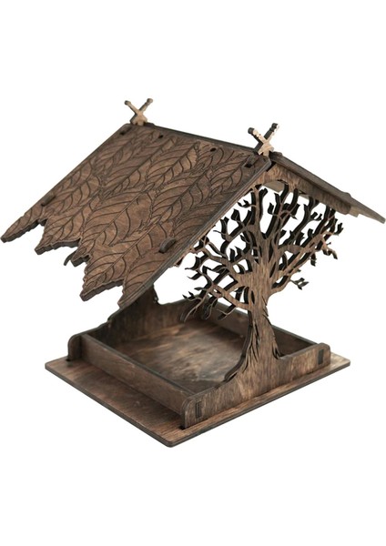 Ahşap Kuş Besleyici Asılı BİR BAŞLI BAHÇA Bahçe Dekoru Çatı Kuş Besleyiciler A Dışarıda (Yurt Dışından)