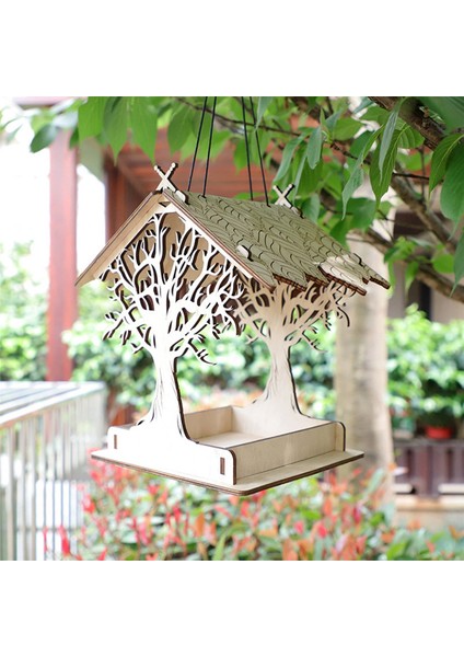 Ahşap Kuş Besleyici Asılı BİR BAŞLI BAHÇA Bahçe Dekoru Çatı Kuş Besleyiciler A Dışarıda (Yurt Dışından) fiyatları