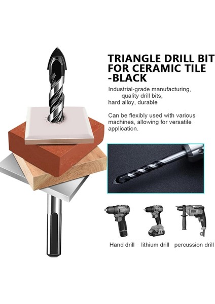 Cam/fayans/plastik/ahşap/beton/çimento/metal Için Set Seti Profesyonel Karbür Matkap Bitleri Set (1/8-1/2in) (Yurt Dışından) fırsatları