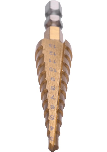 3pcs 1/4 Inç Hex Shank Hss Yüksek Hızlı Çelik Titanyum Kaplamalı Adım Matkap Bit 3-13MM (Yurt Dışından) indirimleri