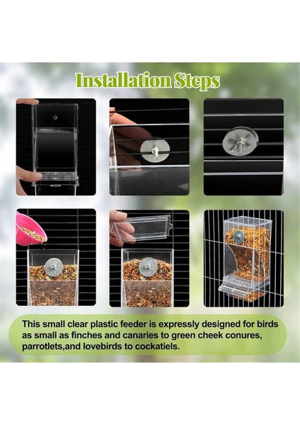 2 adet kuş besleyicileri kuş besleme kafesi şeffaf muhabbet kuşu konteyner gıda besleyici (Yurt Dışından) fırsatları