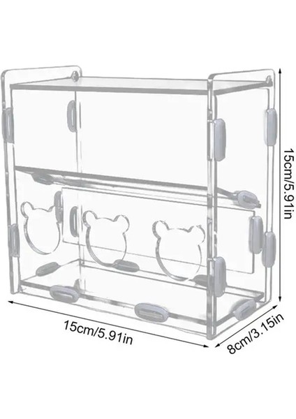 Papaz Besleyici Kutusu Akrilik Besleme Konteyneri No-Sess Çoklu Çizgi Kutusu Açık Kuş Yemek Dispenser Kutusu Finches Papağanlar (Yurt Dışından) fiyatları