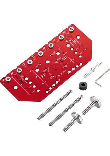 Raf Pimi Jig ve Menteşe Jig 2 1 Bağımsız Sıkıştırma 32MM Raf Pimi Jig Alüminyum Alaşımlı 1/4 Inç Matkap Bit (Yurt Dışından)