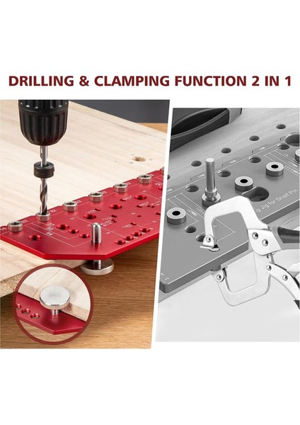 Raf Pimi Jig ve Menteşe Jig 2 1 Bağımsız Sıkıştırma 32MM Raf Pimi Jig Alüminyum Alaşımlı 1/4 Inç Matkap Bit (Yurt Dışından) fiyatları
