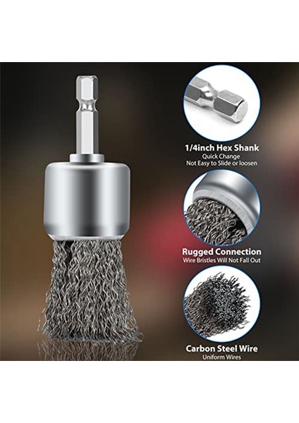 Matkap Için 12 Adet Tel Fırça Tekerleği Matkap Boya Yüzeyi Paslandırma ve Küçük Boşluklar Için Tel Tekerlek Fincan Fırçaları (Yurt Dışından) fiyatları