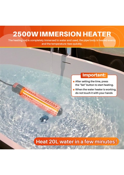 2500W Daldırma Isıtıcı, Havuz Isıtıcısı Otomatik Zamanlayıcı, Güvenli Havuz Isıtma Daldırma Isıtıcı, Ev Için Mükemmel Ab Prizi (Yurt Dışından) indirimleri