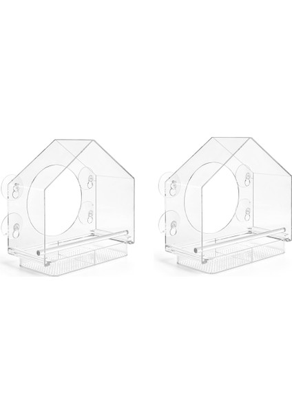 Küçük duvar plastik kuş kafesi şeffaf küçük evcil hayvan kuş kafesi duvara monte besleyici dış mekan adsorpsiyonu plastik kuş besleyici (Yurt Dışından)