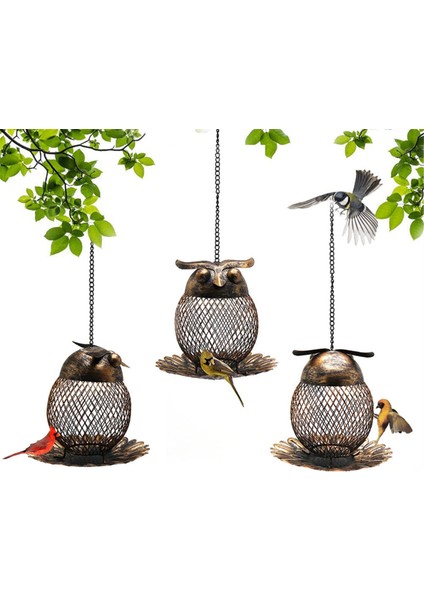 Baykuş Kuş Besleyici Asma Demir Yabani Kuş Besleyici Parrot Papakeet Aksesuarları Arka Bahçe Dekorasyon Hediyeleri (Yurt Dışından) fırsatları