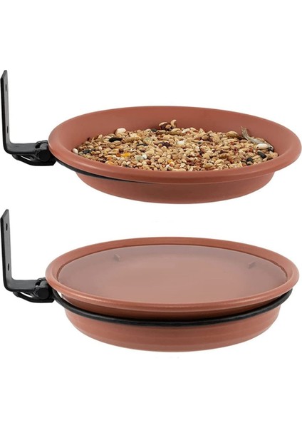 Kuş besleyici güverte kuş besleyicileri banyo tepsisi çıkarılabilir ayarlanabilir duvara monte büyük kapasiteli dış kuş besleyicileri 3 adet (Yurt Dışından) fırsatları