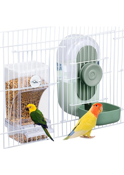 Dağınık Kuş Besleyici ve Su Dağıtıcı Seti - Otomatik Besleme ve Hidrasyon, Papağanlar İçin Parkeet Kafes Aksesuarları (Yurt Dışından)