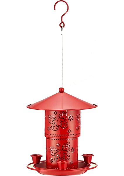 Açık asma metal çift katmanlı kuş besleyici kuş su besleyici anti-squirrel (Yurt Dışından)