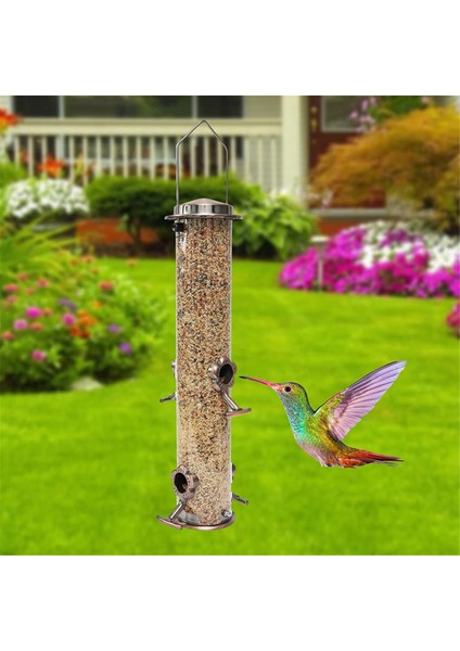 Yabani Kuş Asma Besleyici Tübüler Anti-Koşu Dış Bahçe Kuş Besleyicileri Tepsi Birdhouse Pet Su Besleyicileri Yiyecek (Yurt Dışından)