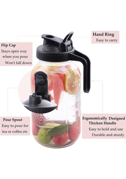 Soğuk Demleme Kahve Makinesi 64 Oz Soğuk Demleme Sürahisi Paslanmaz Çelik Süper Yoğun Filtreli Buzlu Demleme Kahve ve Buzlu Çay Için-A (Yurt Dışından)