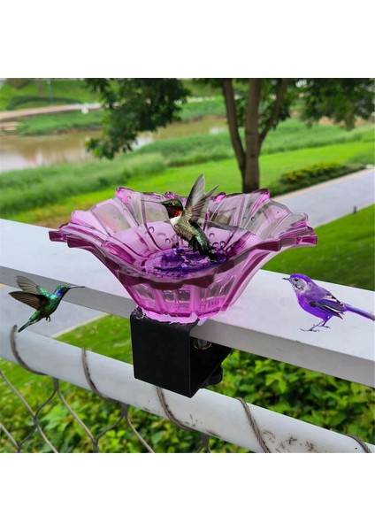 Balkon Kuş Banyosu Kuş Besleme Kuş Besleyicisi Kuş Bankası Çit Kuş Banyosu Ağır hizmet tipi ayarlanabilir taban güverte Mor Mor (Yurt Dışından)