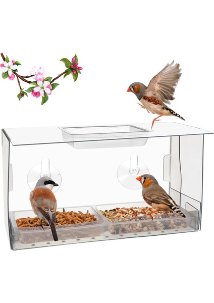 Pencere kuş besleyici. İzlerken kuşlar rahatsız edilmeden beslenir. Güçlü vantuzlara sahip yenilikçi pencere kuş besleyicileri (Yurt Dışından) fiyatları