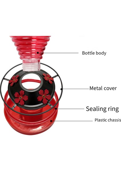 Kırmızı Bird Water Kuş Besleyici Anti-Sanat Vitray Besleyici Açık hava asma için uygun (Yurt Dışından) modelleri