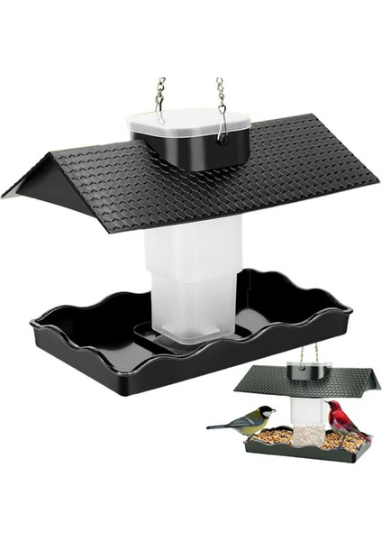 Açık kapalı kuş besleyici büyük kapasiteli kuş besleyici bahçe veranda dekor geri çekilebilir kuş besleyici (Yurt Dışından) fırsatları