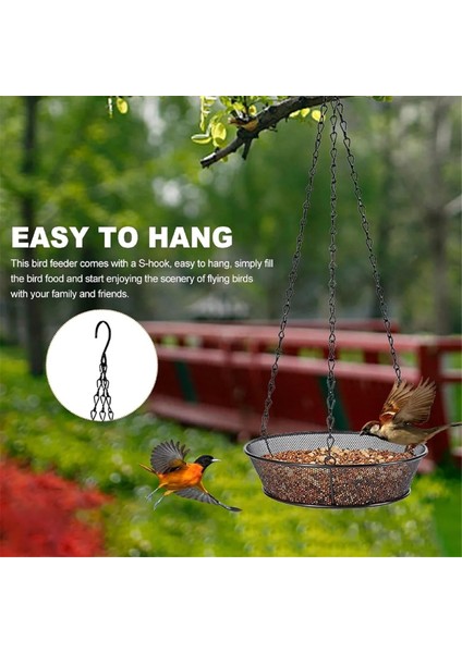 Asma Kuş Besleyici, 7.5 inç metal örgü platform besleyicileri Yabani kuş besleyici tepsisi metal örgü tohumu tepsisi (Yurt Dışından) fırsatları