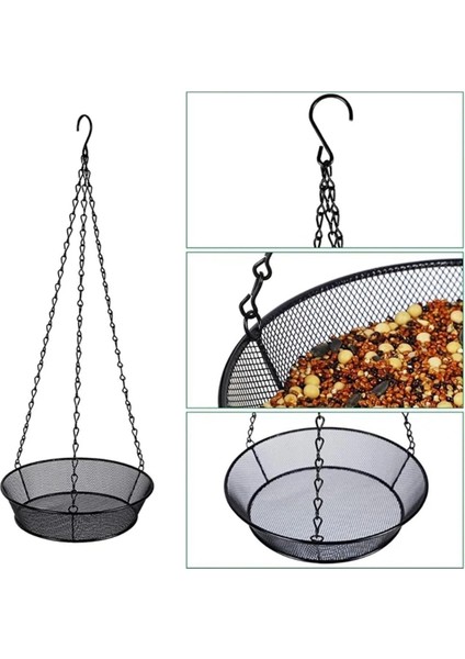 Asma Kuş Besleyici, 7.5 inç metal örgü platform besleyicileri Yabani kuş besleyici tepsisi metal örgü tohumu tepsisi (Yurt Dışından) indirimleri