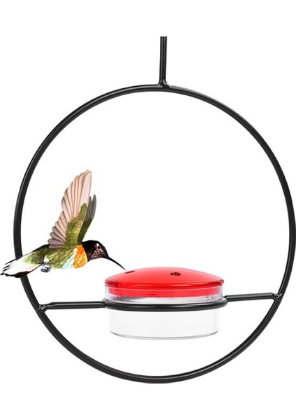 Dairesel Asma Kuş Besleyici, Metal Çerçeveli Kırmızı Plastik Kase ile İstiflenebilir Asma Humming Kuş Besleyici 1 PCS (Yurt Dışından)