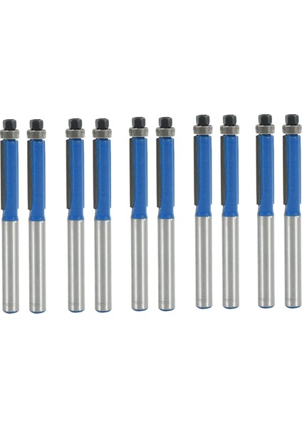 10PCS 2 6 Inç Uzunluğunda 2 Kenarlar Floş Trim Yönlendirici Biti 1/4 Inç x 1/4 Inç Carpenter Için (Yurt Dışından)