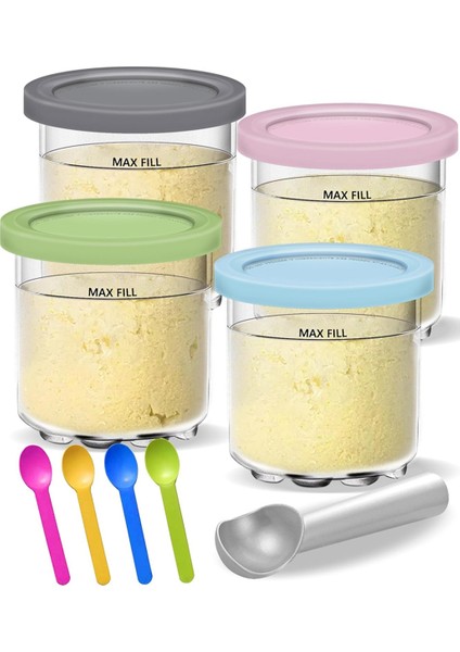 Ninja Için Kremalı Dondurma Kapları ve Kapakları - 4'lü Paket Kremalı Dondurma Kapları, Bardaklar, Kavanozlar, Küvetler ve Kutular Seti NC299AMZ ve NC300S Serisi (Yurt Dışından)