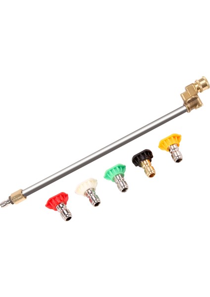 Ayarlanabilir Açı Nozul ile Basınçlı Yıkama Asası, 16 Ch Sprey Miralinde 5 Açı ile 180 Derece Hızlı Bağlantı Pivot Adaptör Kuplörü ve Sprey Uçları, 1/4 Inç Hızlı Bağlantı (Yurt Dışından)