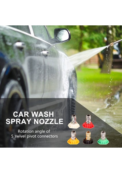 Ayarlanabilir Açı Nozul ile Basınçlı Yıkama Asası, 16 Ch Sprey Miralinde 5 Açı ile 180 Derece Hızlı Bağlantı Pivot Adaptör Kuplörü ve Sprey Uçları, 1/4 Inç Hızlı Bağlantı (Yurt Dışından) fiyatları