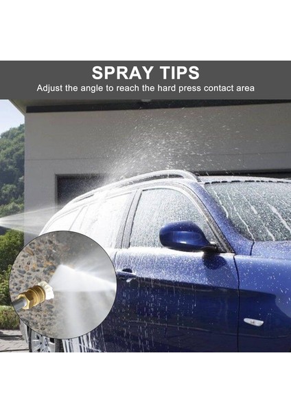 Ayarlanabilir Açı Nozul ile Basınçlı Yıkama Asası, 16 Ch Sprey Miralinde 5 Açı ile 180 Derece Hızlı Bağlantı Pivot Adaptör Kuplörü ve Sprey Uçları, 1/4 Inç Hızlı Bağlantı (Yurt Dışından) modelleri