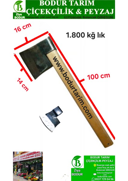 Bulancak 1,8 kğ lık Ağaç, Odun ,yarma ,kesme Dövme Çelik Düz Balta Ağzı Kırılmaz Dönmez